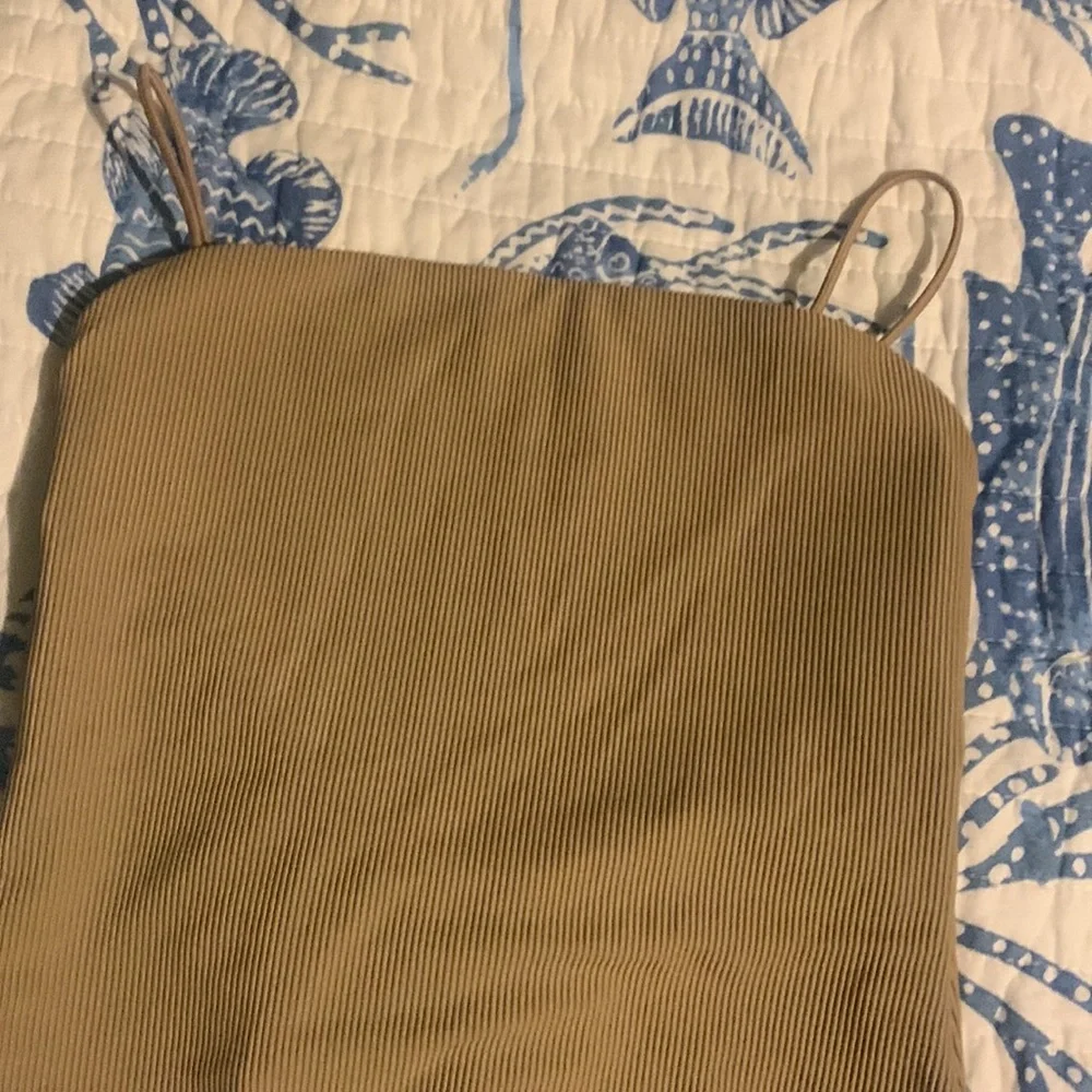 NWOT Good American 90s ribbed one piece size:1 (S) in Tan - Picture 5 of 11